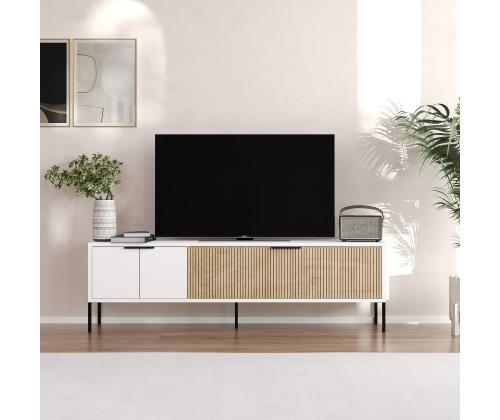 TV laud Noah - White, Rattan