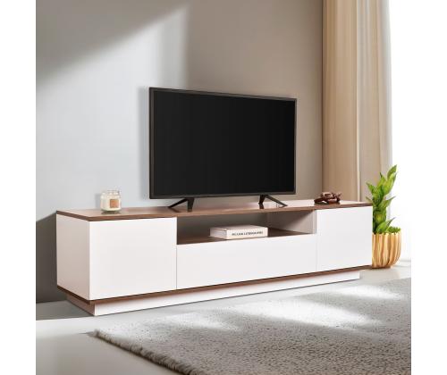TV laud Veramont - White, Walnut