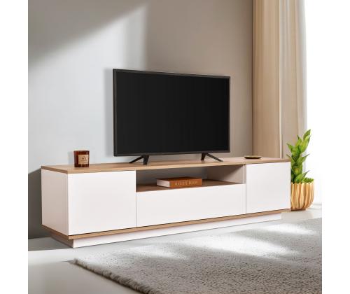 TV laud Veramont - White, Cadiz Oak