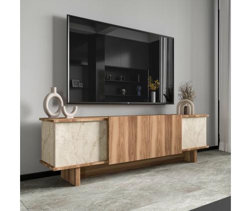 TV laud Diana - Travertine, Walnut