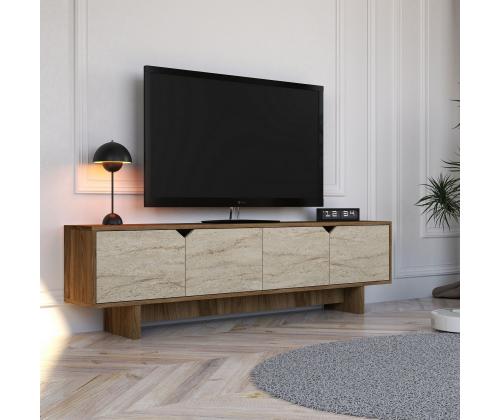 TV laud Istemi - Walnut, Travertine