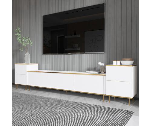 TV laud Imaj - White, Gold