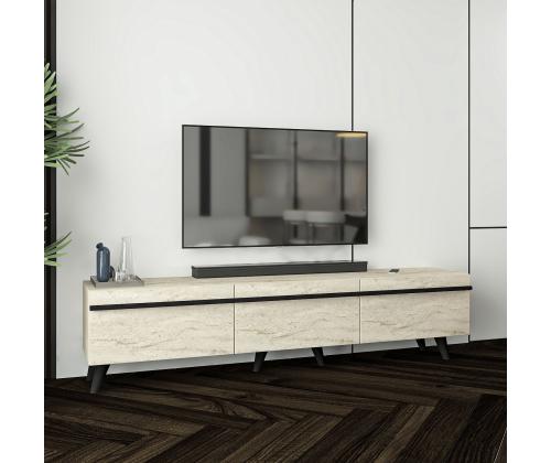 TV laud Amsterdam Style - Travertine, Black