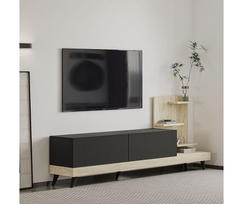TV laud Dizayn - Anthracite, Travertine