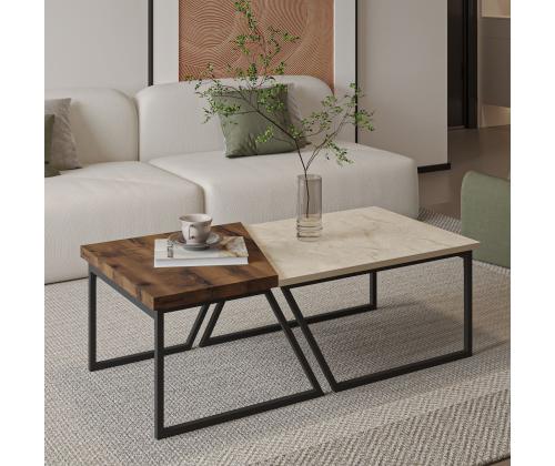 Kohvilaud Verona P0024623 - Travertine, Rustic Walnut