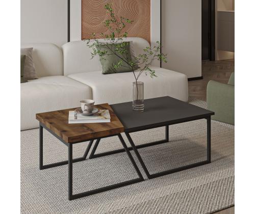 Kohvilaud Verona P0024623 - Anthracite, Rustic Walnut