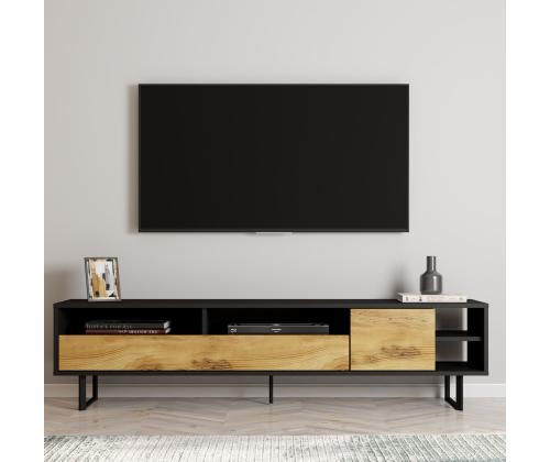 TV laud Luga - Black, Oak