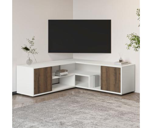 TV laud Rosa - White, Antique Walnut