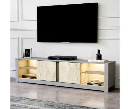TV laud Aydos - Grey, Travertine