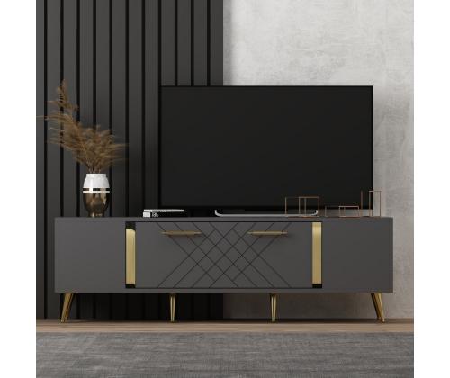 TV laud Detas - Anthracite, Gold