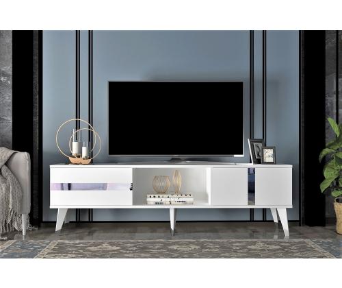 TV laud Vania - White, Silver