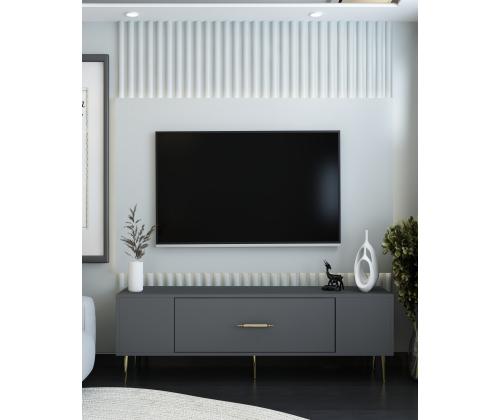 TV laud Dekos - Anthracite, Gold