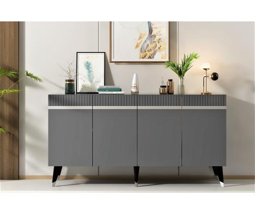 Defne - Anthracite, Silver