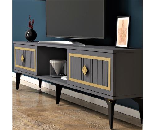 TV laud Nil - Anthracite, Gold