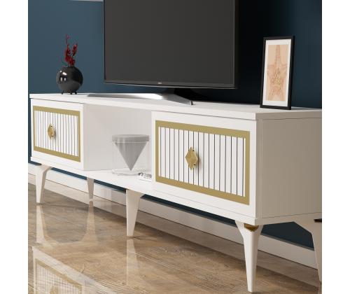 TV laud Nil - White, Gold