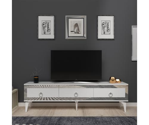 TV laud Ponny - White, Silver