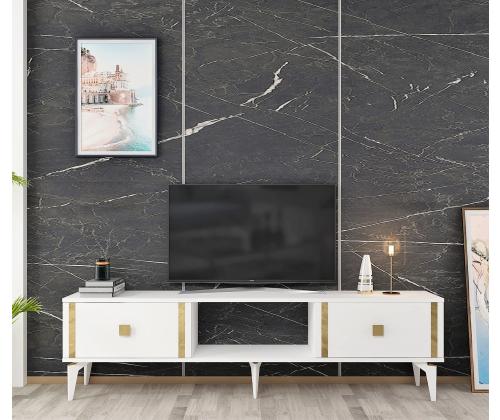TV laud Doruk - White, Gold