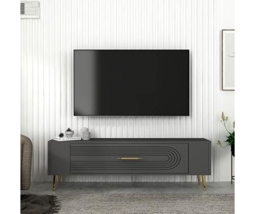 TV laud Retrol3 - Anthracite, Gold