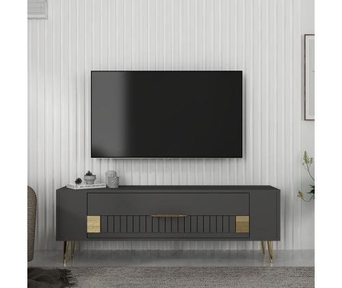 TV laud Retrolp4 - Anthracite, Gold