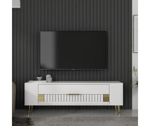 TV laud Retrolp4 - White, Gold