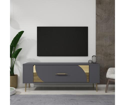 TV laud Retrop2 - Anthracite, Gold