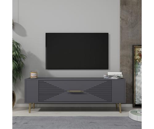 TV laud Retrol1 - Anthracite, Gold