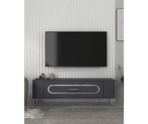 TV laud Retrop3 - Anthracite, Silver