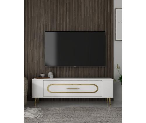 TV laud Retrop3 - White, Gold