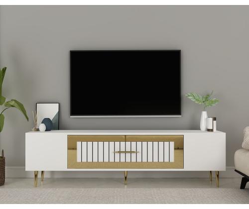 TV laud Dekolp3 - White, Gold