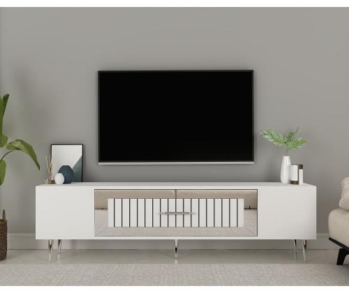TV laud Dekolp3 - White, Silver