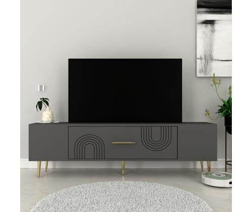 TV laud Dekol2 - Anthracite, Gold