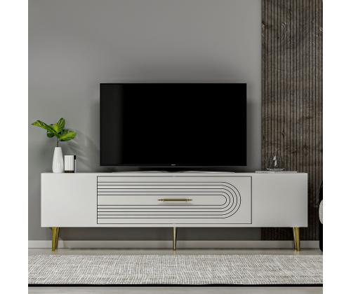 TV laud Dekol3 - White, Gold