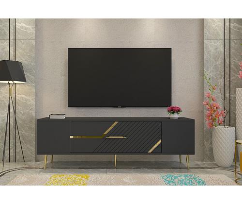 TV laud Dekolp5 - Anthracite, Gold