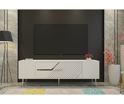 TV laud Dekolp5 - White, Silver