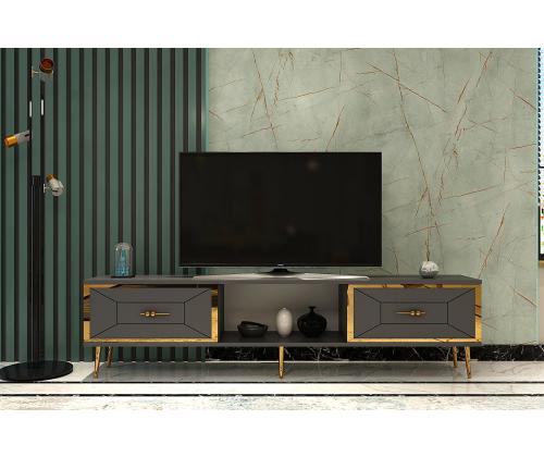TV laud Arno - Anthracite, Gold