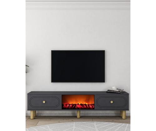 TV laud Polen Bohem Fireplace - Anthracite