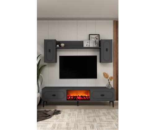 TV laud Weny Bohem Fireplace - Anthracite