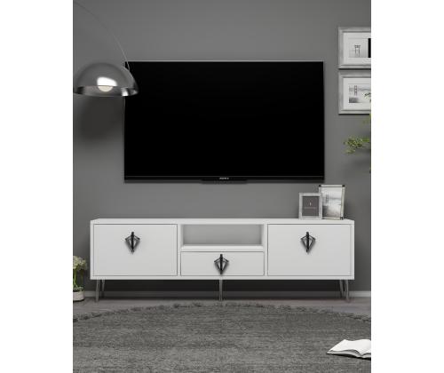 TV laud 1311-DROP-32 - White, Black, Silver