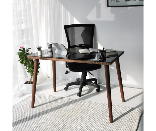 Cozy Çalışma Masası Ahşap Temperli Cam