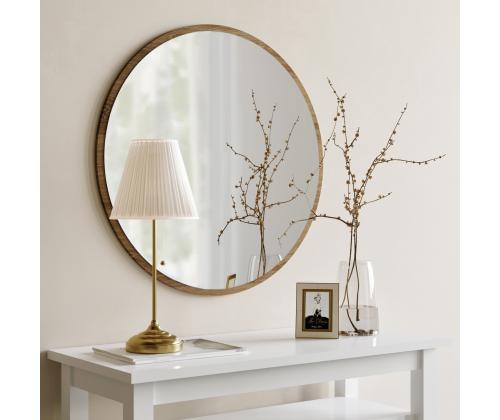 Peegel Dekoratif Yuvarlak Ayna Ceviz A707