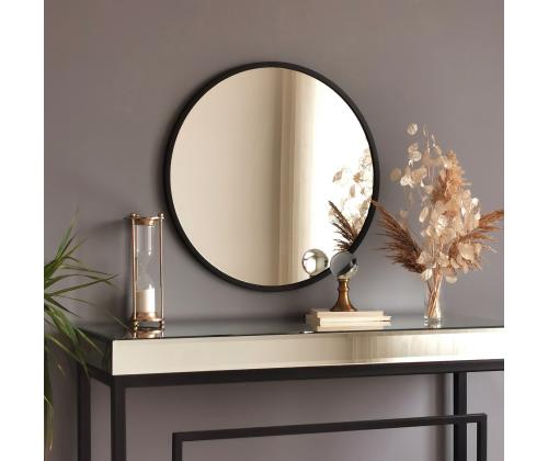 Peegel Siyah Metal Çerçeve Yuvarlak Ayna A709