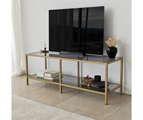 TV laud Basic - Dark Grey, Gold