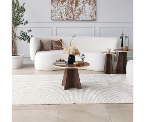 Kohvilaud Mushroom - Gold, Walnut v2