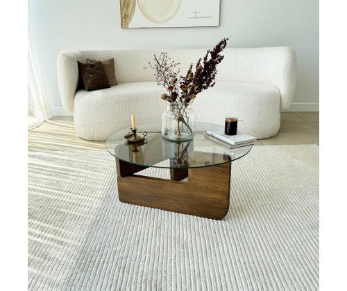 Kohvilaud Mia - Walnut, Transparent