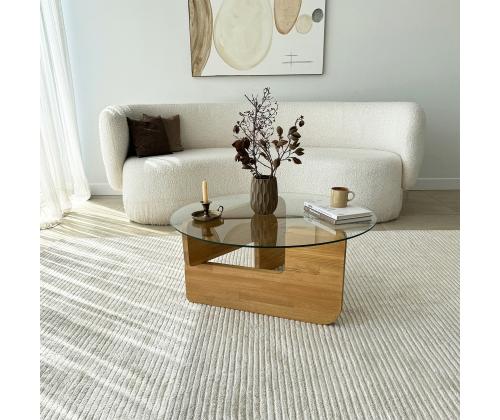 Kohvilaud Mia - Oak, Transparent