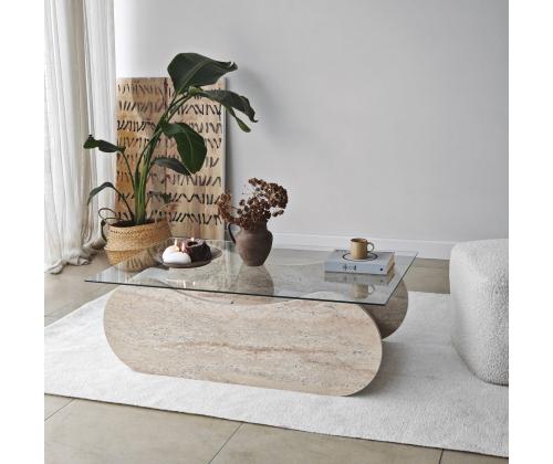 Kohvilaud Brise - Travertine, Transparent