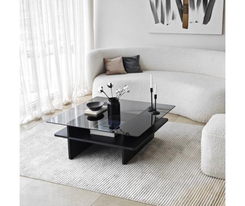 Kohvilaud Saga Square - Black, Fume