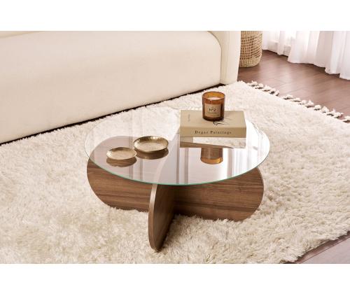 Kohvilaud Aeris - Venezia Walnut, Transparent