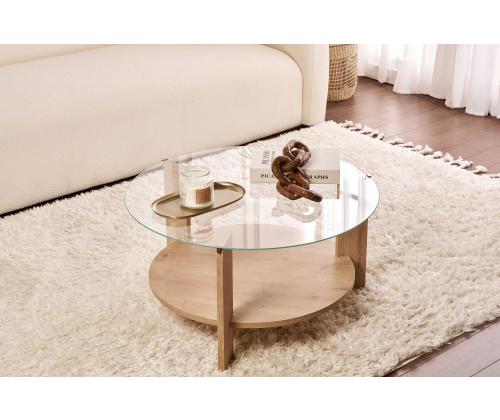 Kohvilaud Clara - Sapphire Oak, Transparent