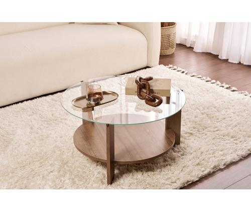 Kohvilaud Clara - Venezia Walnut, Transparent